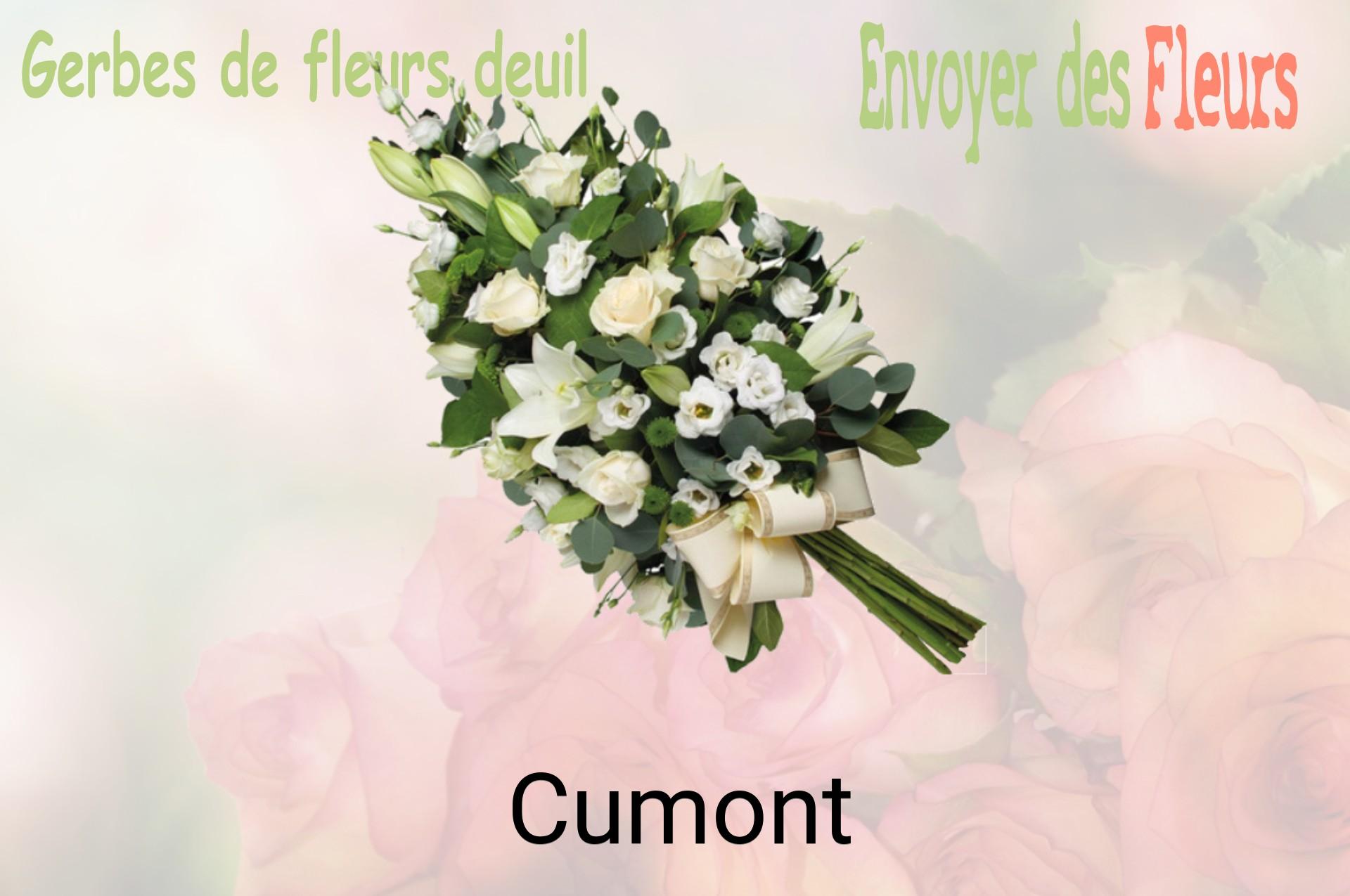 Gerbe de fleurs de deuil livrée à Cumont